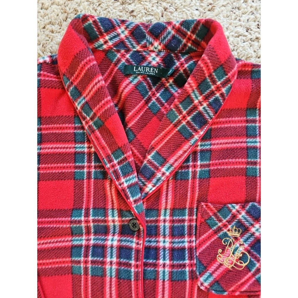 Lauren Ralph Lauren Red Plaid Pajama Top